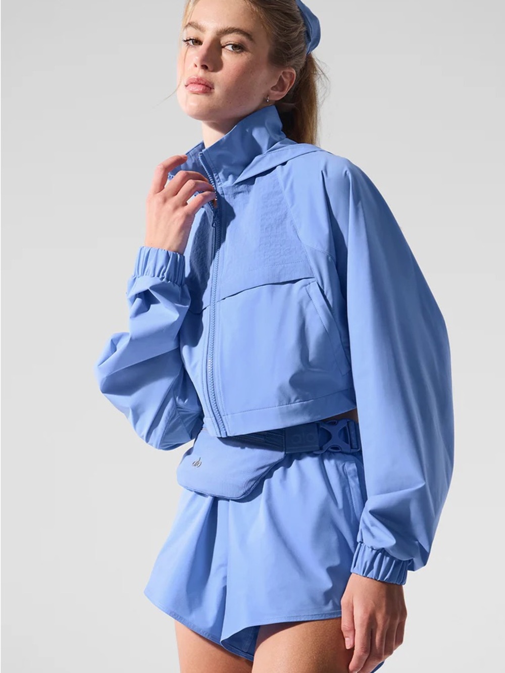 ALO Blue Women's Cropped Playmaker Jacket
